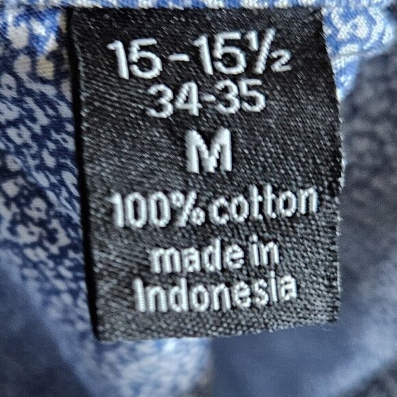 Bar III Mens Blue White Slim Fit Long Sleeve Button Down Medium - Picture 6 of 6